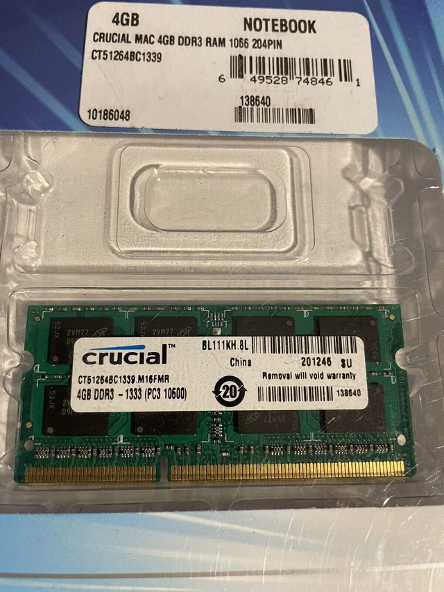 Crucial Memory 4GB-DDR3 Ram in Other in Mississauga / Peel Region - Image 3