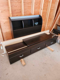 Bed Frame with drawers and head board