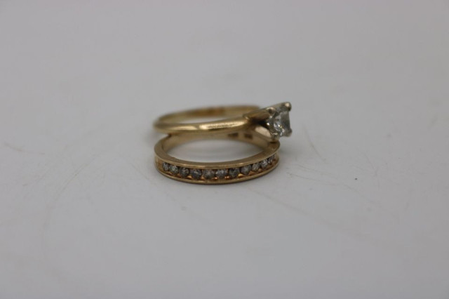 14K Yellow & White Gold Diamond Ring Set Sz 5.5 (#1493) in Jewellery & Watches in City of Halifax - Image 3