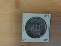 1949  Canada $1 80%       silver EF coin!!