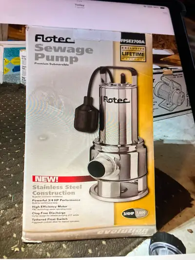 3/4 HP Stainless Steel FloTech Sewage Pump., View more