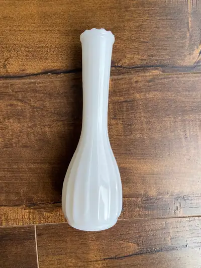 Vintage White Milk Glass Flower Vase, , View more