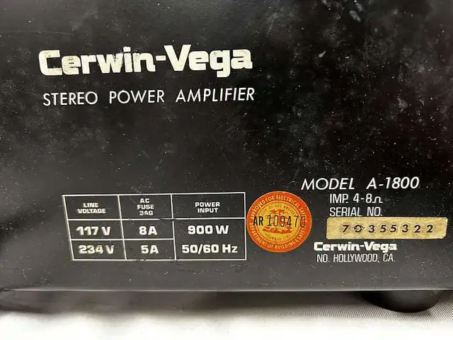 Cerwin Vega A-1800 I Amplifier in Performance & DJ Equipment in Mississauga / Peel Region - Image 6