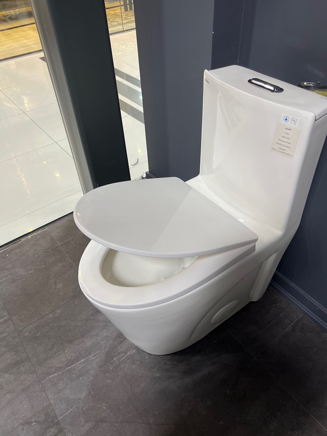 ALPS White One Piece Toilet Dual Flush/Soft Close/Fully Glazed in Plumbing, Sinks, Toilets & Showers in City of Toronto - Image 3