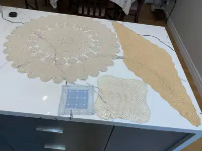 Set of Four Hand Made Doilies, View more