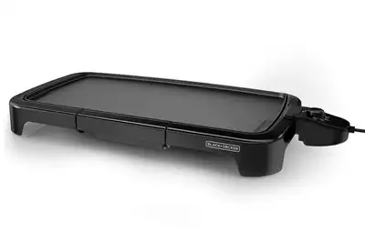 BLACK + DECKER Family-Sized Electric Griddle with Warming Tray, 20" x 11" Large Non-Stick Surface. P...