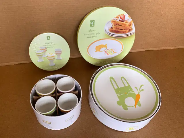 Easter Stoneware plates, egg cups460148298555729920