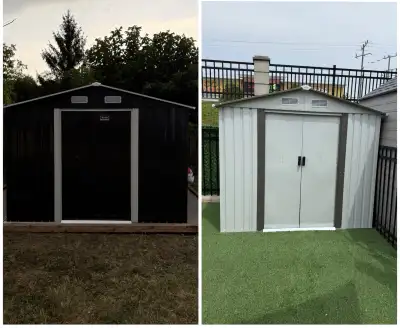 Storage shed assembly and installation , View more