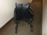 Wheelchair Black Foldable No Foot Rests Brakes Good Cdn $50
