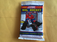 1990 score hockey unopened packs with stars on top and bottom