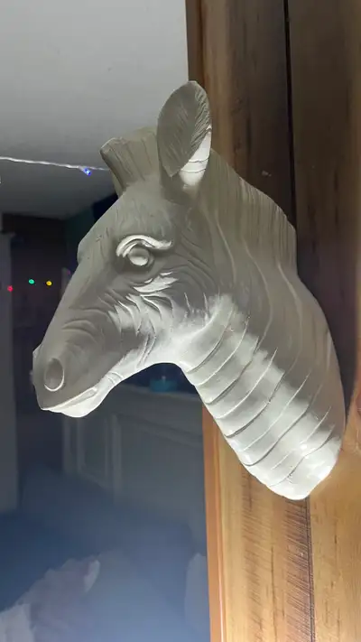 Minimalist Safari Decor: 3D Zebra Head Sculpture - Wall Hanging, View more