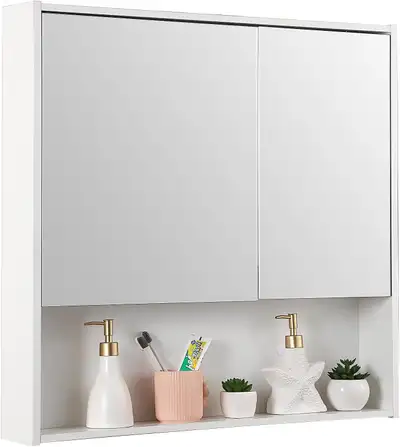 HIGH-QUALITY MATERIAL: The mirror cabinet is made of high-quality materials, ensuring excellent dura...