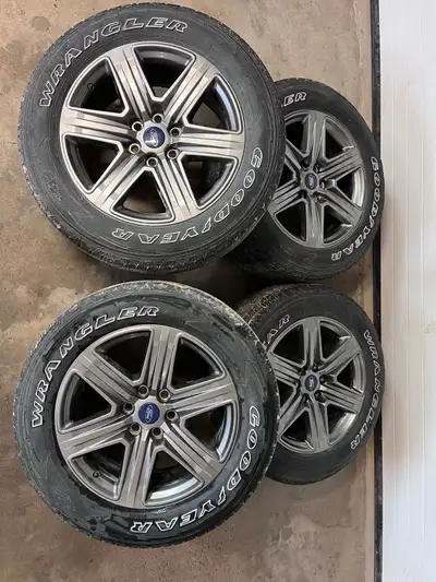 Selling a set of used OEM F150 wheels and tires that came off a 2019 F150. Wheels are 8.5 x 20 inch....