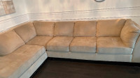 Beige L shape couch