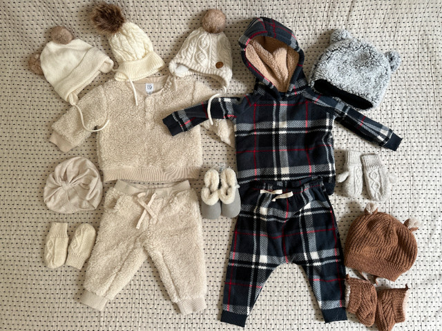 Winter Baby Clothing 0-12M | 20 pieces | AestheticCozyFunctional in Clothing - 6-9 Months in Mississauga / Peel Region