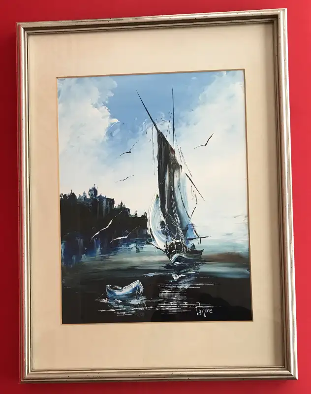 Signed Paque / Serge Paquet Sailing Ship Original Oil Painting in Arts & Collectibles in Ottawa - Image 2