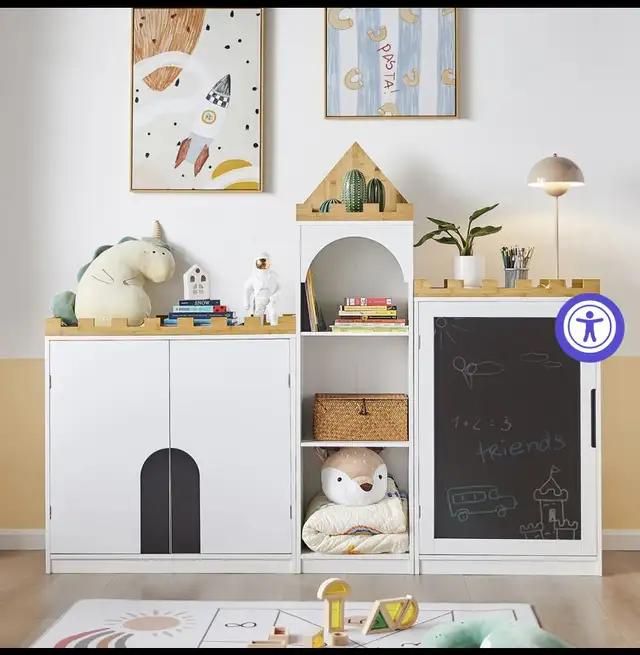 CHILDREN BOOKCASE TOY SHELF, WHITE in Bookcases & Shelving Units in Markham / York Region - Image 5