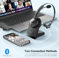LEVN Bluetooth 5.0 Headset, Wireless Headset