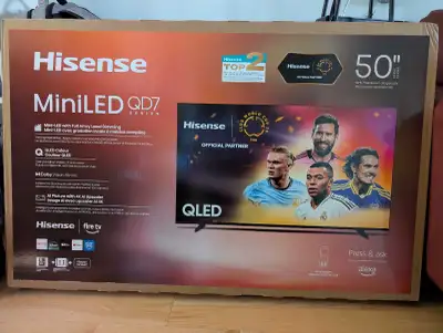 Brand New TV Unopened Box -50" Hisense MiniLED QD7 Series, View more