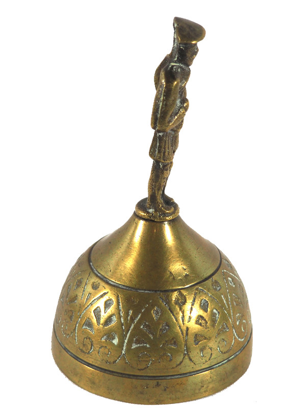 Ornate Brass Bell with European Subject Handle in Arts & Collectibles in St. Albert - Image 2