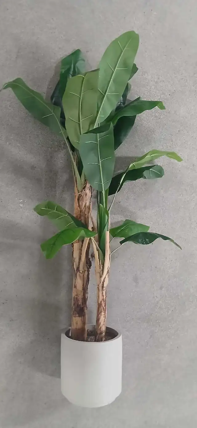 Banana Tree Plant Artificial Faux Large Green Leaves Planter Pot | Home ...