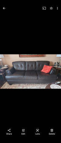 Genuine Leather Cow Skin 3-Piece Sofa Set