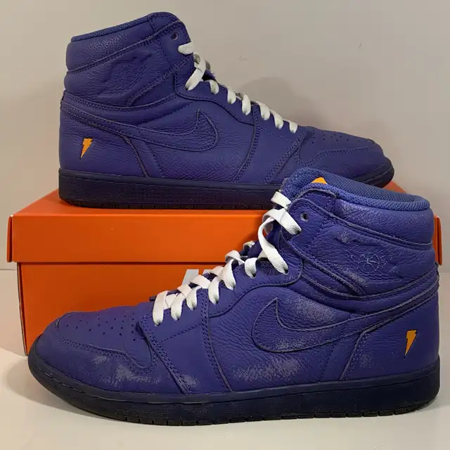 Jordan 1 Retro High Gatorade Rush Violet Mens Shoes Size 11.5 in Men's Shoes in Mississauga / Peel Region - Image 3