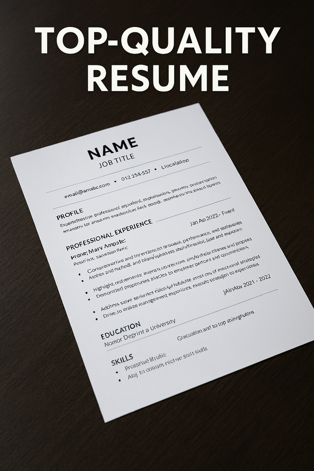 Professional Support - Top Quality Resume417524172100751360