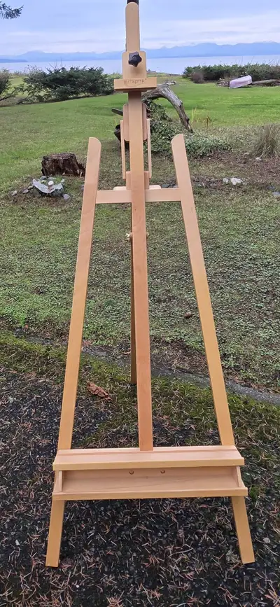New Atworth Studio Art Easel Solid Beech Wood Artist Easel Holds Canvas Up To 48” Adjustable A-Frame...