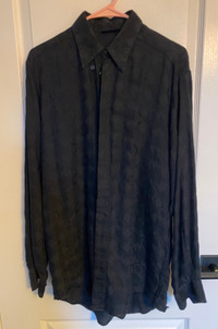 Vintage Versace Men's Black Dress Shirt