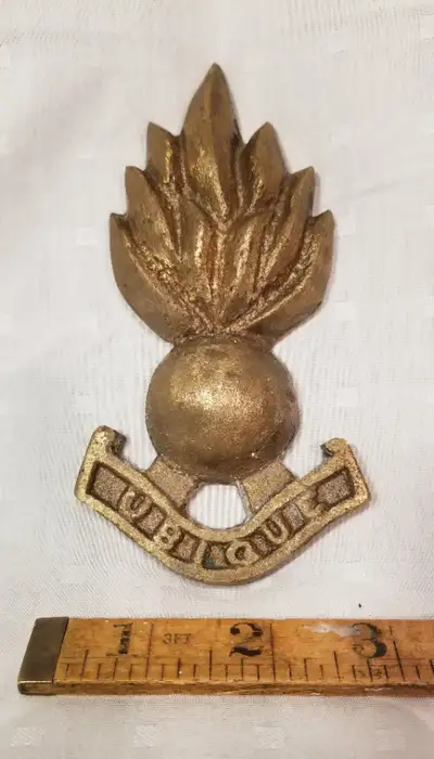 Brit Army sapper Engineer Ubique badge cast brass paper weight, View more