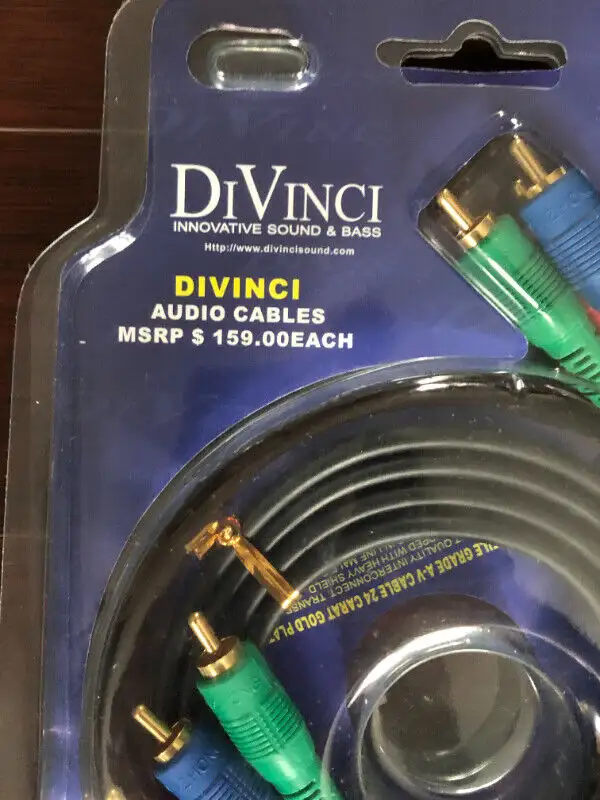 DiVinci Audio Cables file grade A-V cable 24 carat gold plated in Cables & Connectors in Kitchener / Waterloo - Image 4