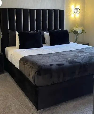 Luxury King Velvet Bed +Premium MattressModern Glam Look, View more