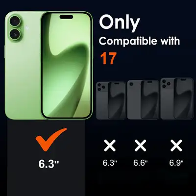 3-in-1 Case Designed for iPhone 6.3'' 2025 with 2 Pack Tempered, View more