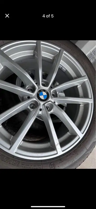 Rims and tires came off a 2020 BMW 330i xDrive. Bolt pattern is 5x112. Tire size is 225/50R17 Bridge...