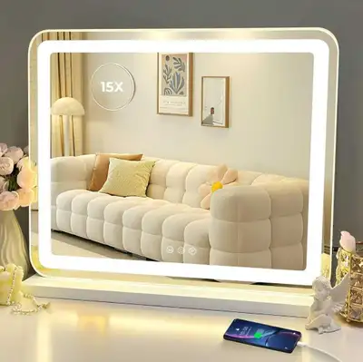 Vanity Mirror with Lights, 23" x 19" Large Makeup Mirror , View more