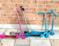 Razor and street runner scooters, folding