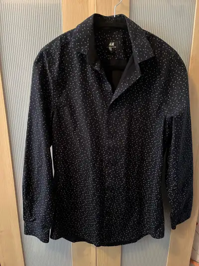 Blouse, H&M, black with white pattern, Small, View more