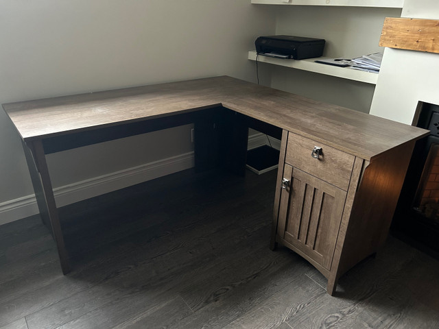 L-Shaped Computer Desk - Ash Brown in Desks in Owen Sound