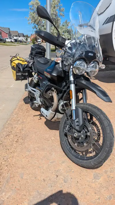 For sale Moto Guzzi V85TT. Black 100th anniversary edition. The bike is pretty much new, only 6700km...