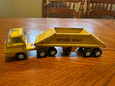 Tonka Yellow Semi Transport Cab & Bottom Dump Trailer, VTG 1970s, View more