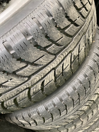 A Set of 4 winter tires on steel rims. Tire brand: BF Goodrich; tire size: 205/55R16; rim size: 16X6...