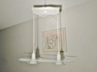 Modern two light glass ceiling light fixture