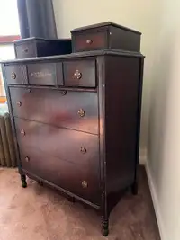 Antique 4-drawer Wooden Chest 