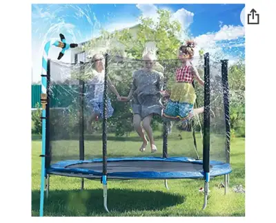 Trampoline Sprinkler, 360 Degree Trampoline Sprayer Water Park Kids Summer Outdoor Water Game Toys,...