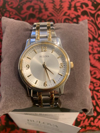 Bulova Silver/Gold Emory Eagles Classic Two Tone Round Watch 