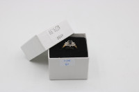 10KT Yelow and White Gold Ring W/ Sapphire and Diamonds (#4550)