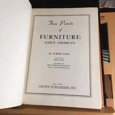Fine Points of Furniture Early America by Albert Sack Hardcover, View more