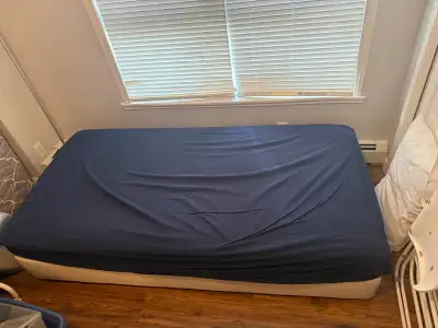Ikea single mattress and mattress base. downtown pick up only.