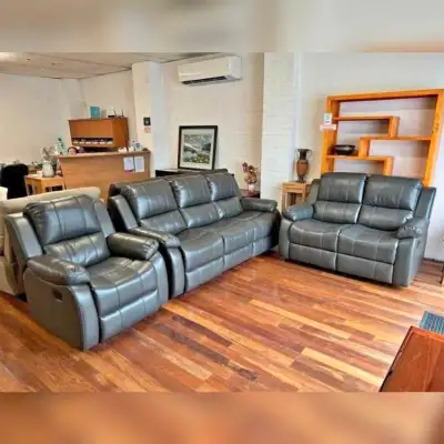 Leather recliner set is on sale.., View more